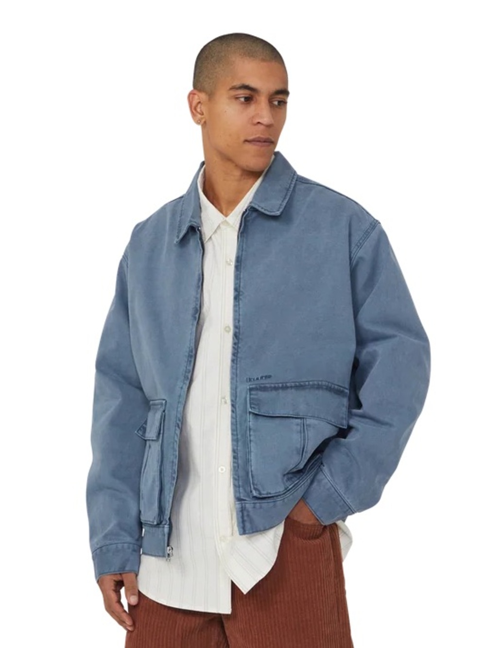 HUF Pacific Cotton Duck Canvas Work Jacket Blue Small S